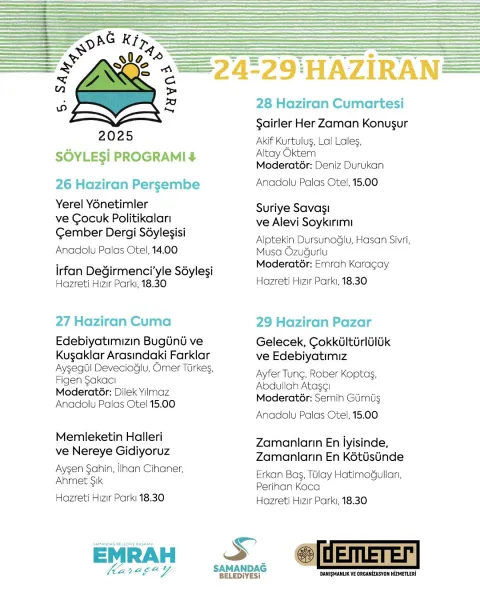 5. Samandağ Kitap Fuarı Söyleşi Programı Açıklandı