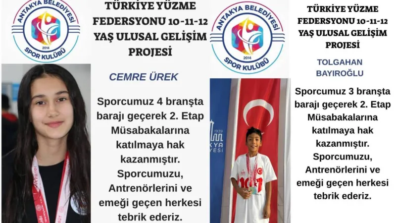 Antakya Belediyespor’un Gururu 6 Yıldız Yüzücü 2. Etapta