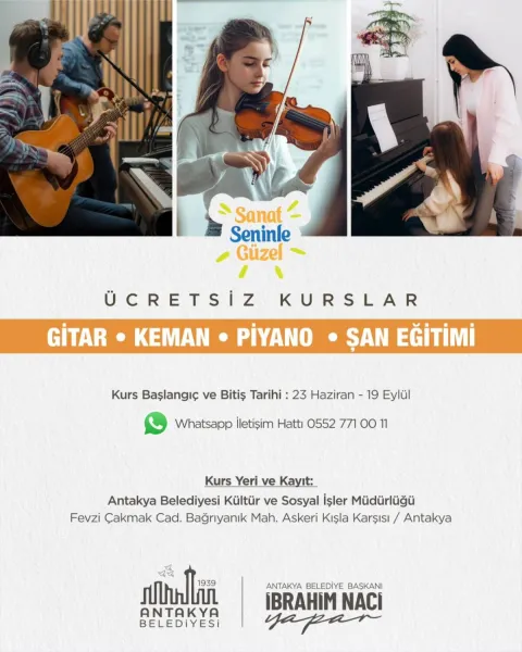 Antakya’da Ücretsiz Müzik Eğitimi Fırsatı