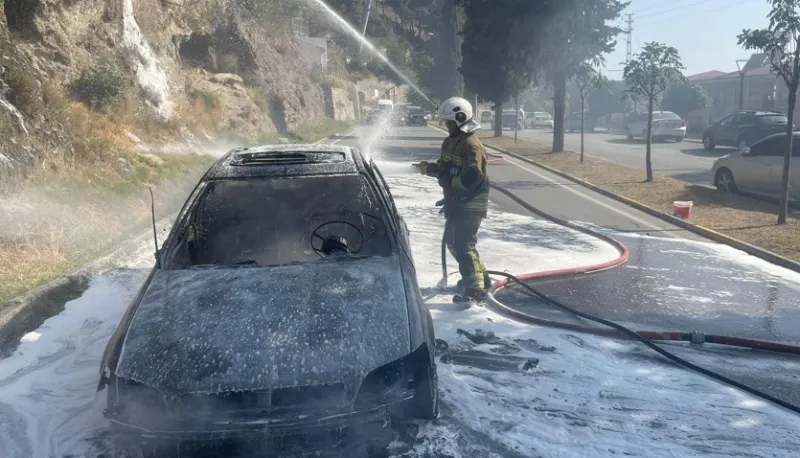 Araç Alev Aldı, Doğa Tehlike Altına Girdi
