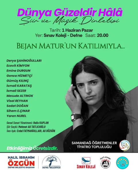 Bejan Matur’dan Hatay’da Şiirsel Bir Dokunuş