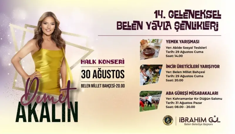 Belen Yayla Şenlikleri Başlıyor: Demet Akalın Sahnede