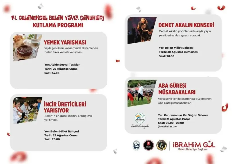 Belen Yayla Şenlikleri başlıyor: Renkli etkinlikler halkla buluşacak