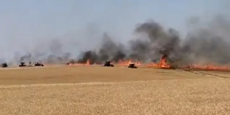 Diyarbakır'da Korkunç Yangın! 120 Dönüm Buğday Külü Oldu