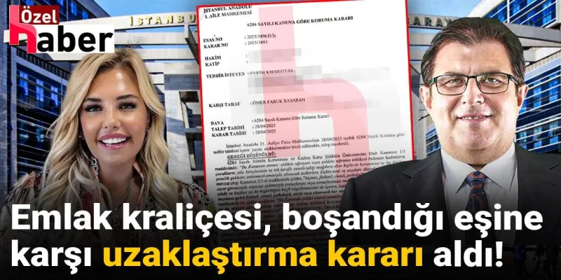 Evrim Kırmızıtaş’tan, eski eşi Ömer Faruk Başaran hakkında uzaklaştırma kararı