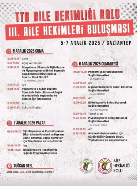 Gaziantep’te 3. Türkiye Aile Hekimleri Buluşması Düzenlenecek