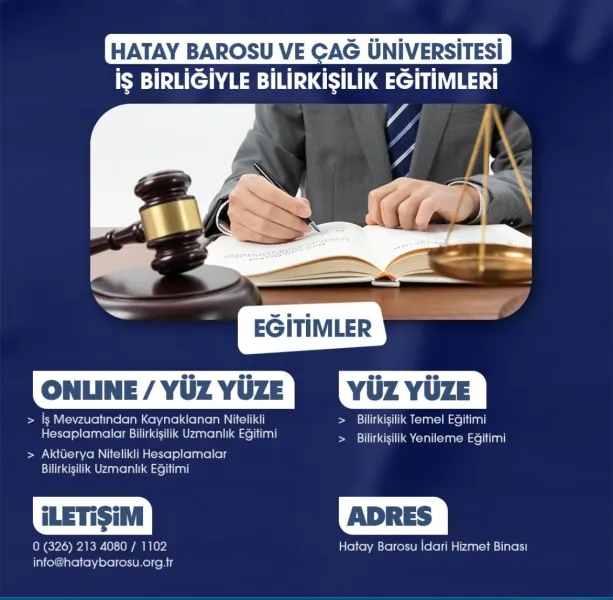 Hatay Barosu'ndan Avukatlara Özel Bilirkişilik Eğitimi! Şok Detaylar