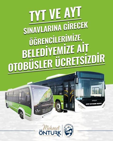 HBB’den YKS Adaylarına Ücretsiz Ulaşım