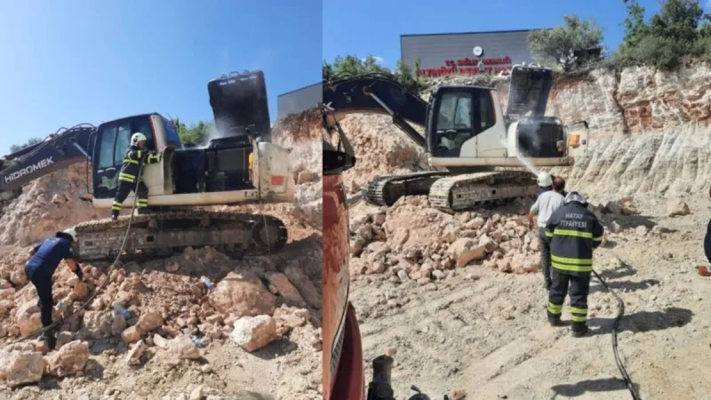 Altınözü'nde İş Makinesi Alevlere Teslim! Son Dakika