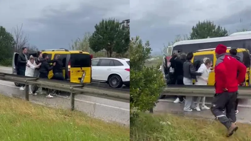 Antalya'da trafik kazası sonrası sürücüler arasında kavga patlak verdi