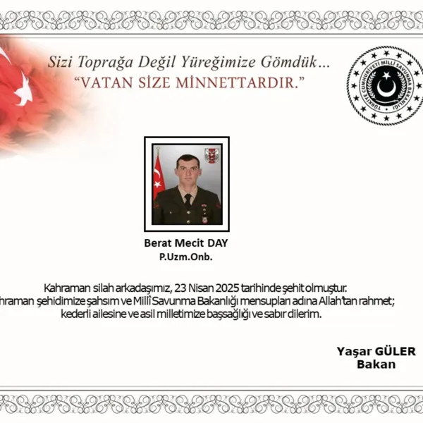 Şehit Berat Macit Day! Bakan Fidan'dan Duygusal Mesaj