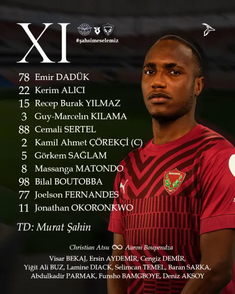 Hatayspor Adana Demirspor Maçı: İlk 11'ler Belli Oldu!